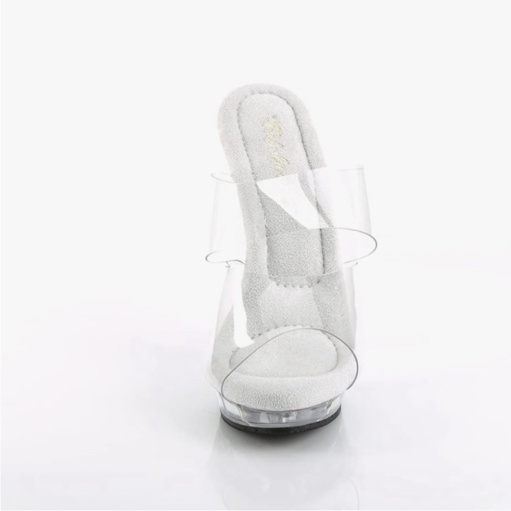 Fabulicious Elegant Clear Stiletto/Competition Heels Sz 7 - Picture 3 of 7